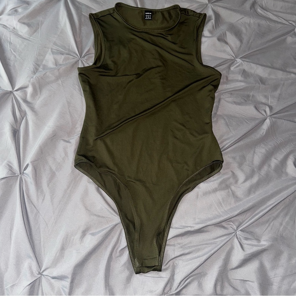 Olive Green Sleeveless Bodysuit